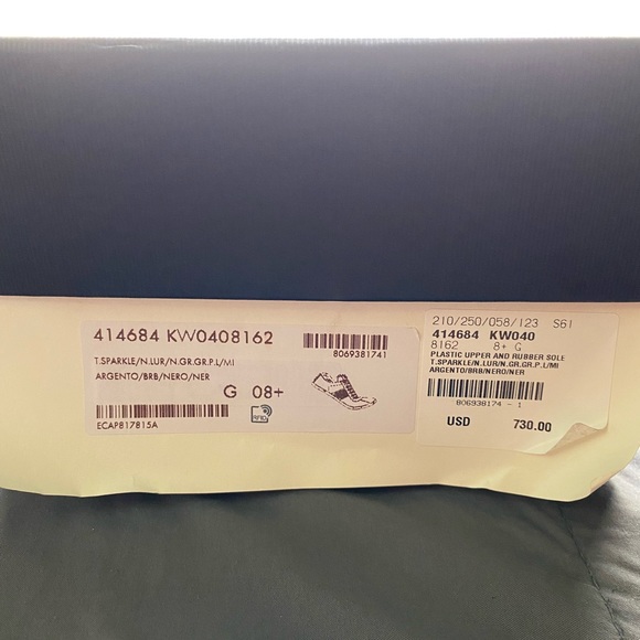 SOLD-⭐️Authentic⭐️Gucci T.Sparkle Silver Glitter Shoes - Picture 11 of 14